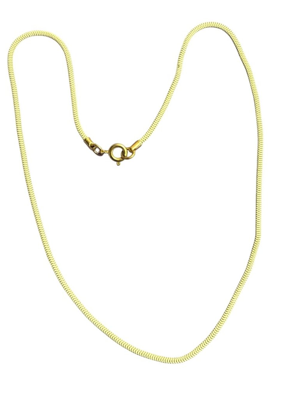 Vyg Cream Enameled Goldtone Serpentine Chain Necklace Spring Ring Clasp 17 inch